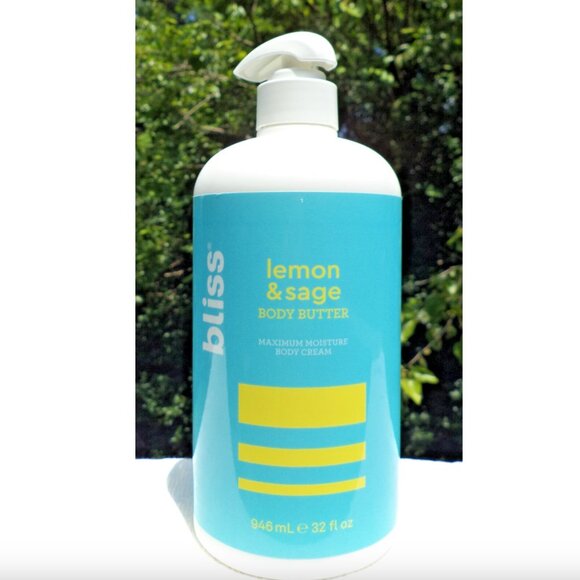 NWT Bliss spa Lemon + Sage Body Butter Maximum Moisture Cream - 32 Fil. Oz. - Picture 1 of 3